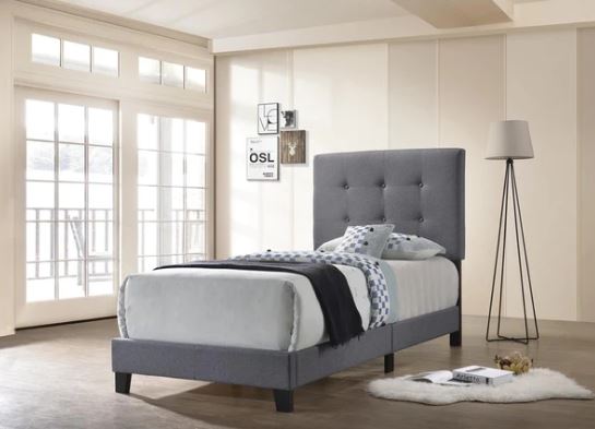 Mapes Tufted Upholstered Twin Bed Grey