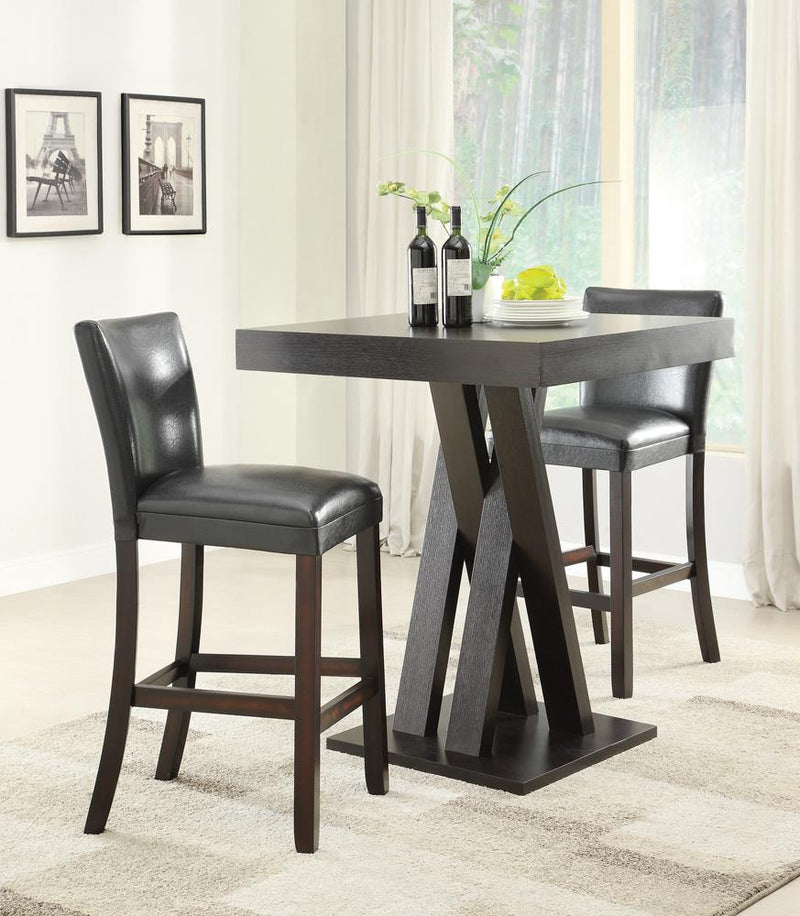 Upholstered Bar Stools Black and Cappuccino (Set of 2)