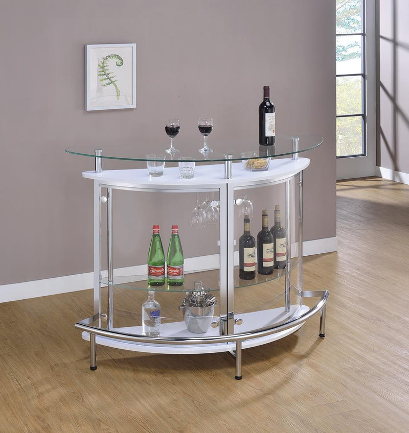 2-tier Bar Unit White and Chrome