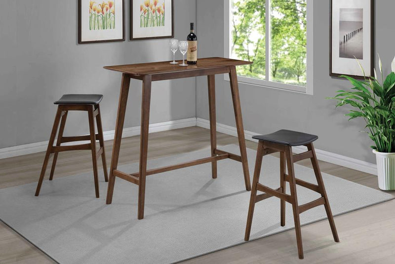 Tapered Legs Bar Stools Dark Grey and Walnut (Set of 2)