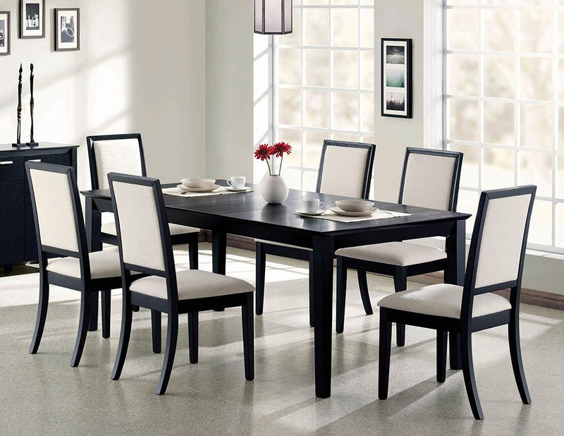 Louise Rectangular Dining Table with Extension Leaf Black