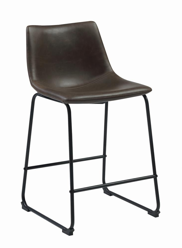Armless Counter Height Stools Two-tone Brown and Black (Set of 2)