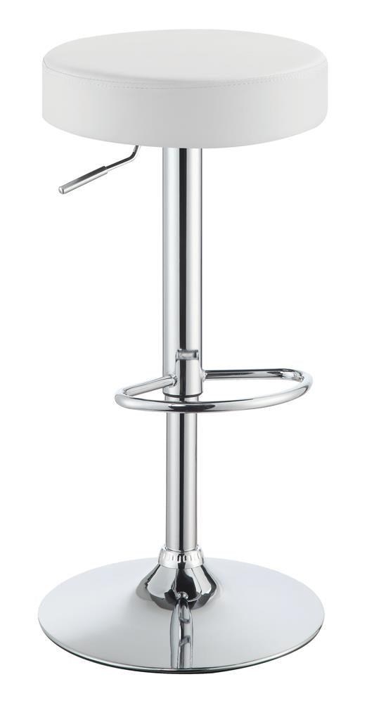 29″ Adjustable Bar Stool Chrome and White