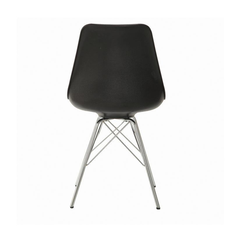 Armless Dining Chairs Black and Chrome (Set of 2)