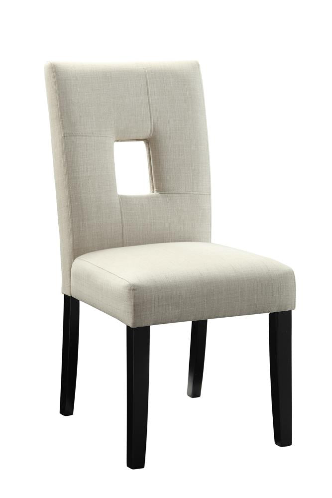 Upholstered Side Chairs Beige and Black (Set of 2)