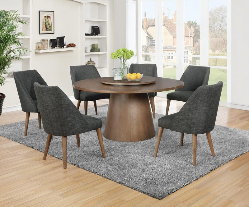 Beverly Drum Base Round Dining Table Dark Cocoa
