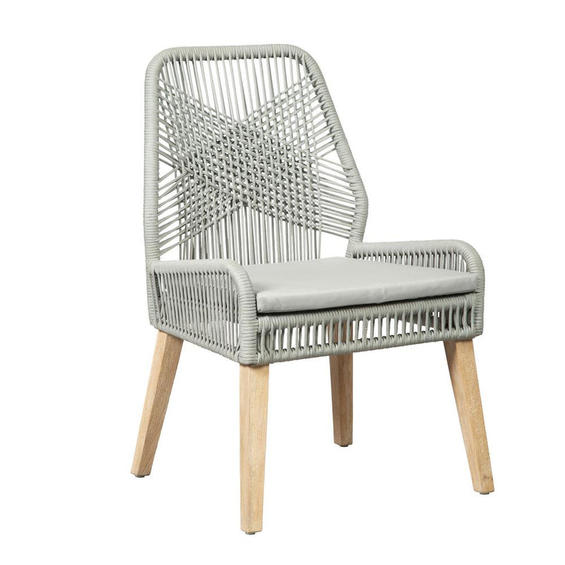 Woven Back Side Chairs Grey (Set of 2)