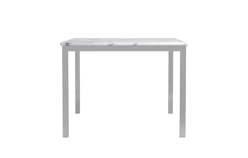 Athena Rectangle Dining Table with Marble Top Chrome