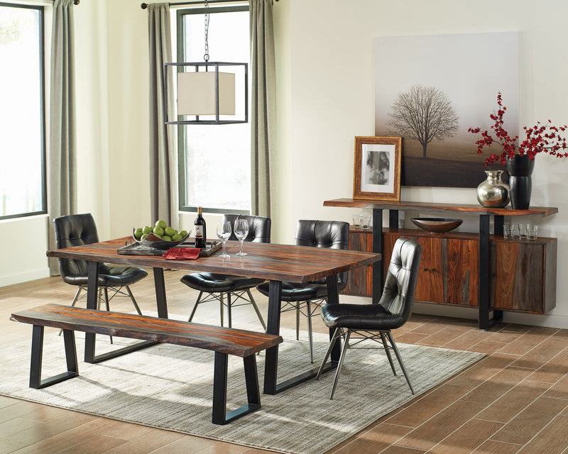 Ditman Live Edge Dining Table Grey Sheessam and Black