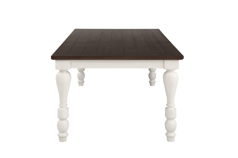 Madelyn Dining Table with Extension Leaf Dark Cocoa and Coastal White