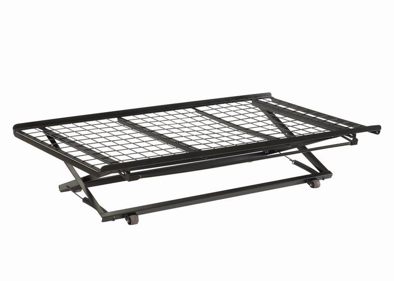 Pop Up Trundle Bed with Rollers Black