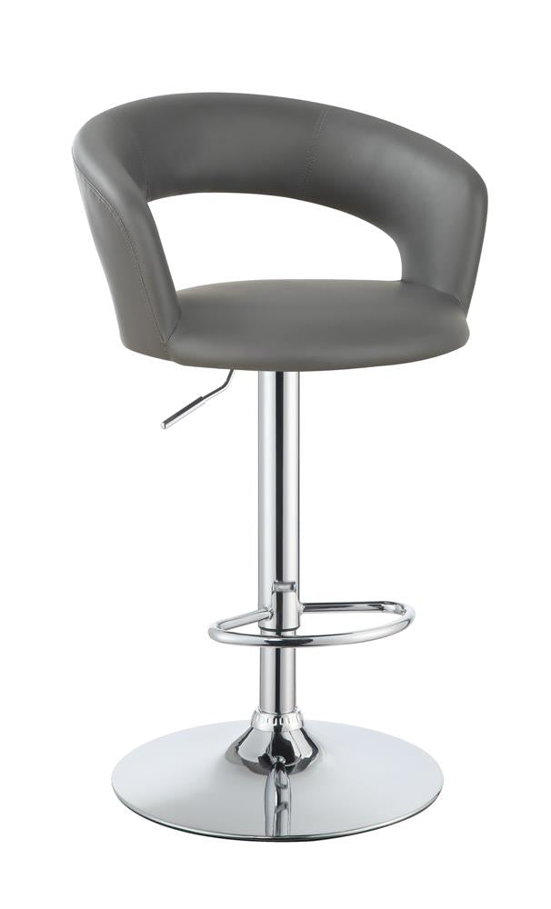 29″ Adjustable Height Bar Stool Grey and Chrome