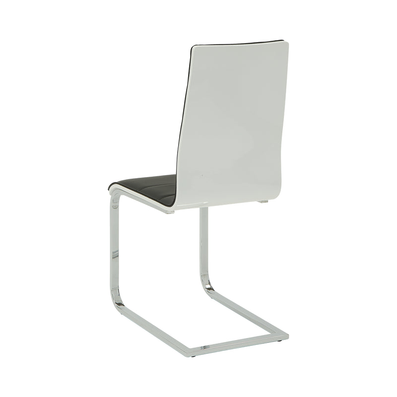 Carmelo Upholstered Side Chairs Black and White (Set of 4)