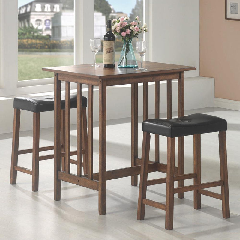 3-piece Counter Height Set Nut Brown