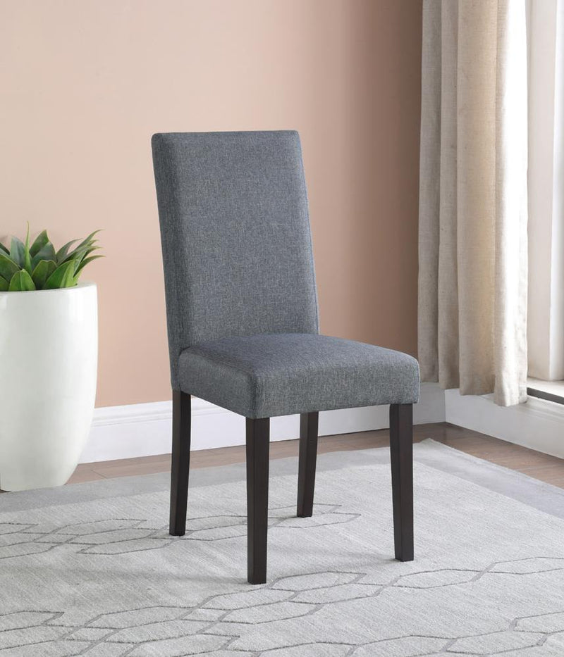 5-piece Dining Set with Upholstered Chairs Matte Black and Grey