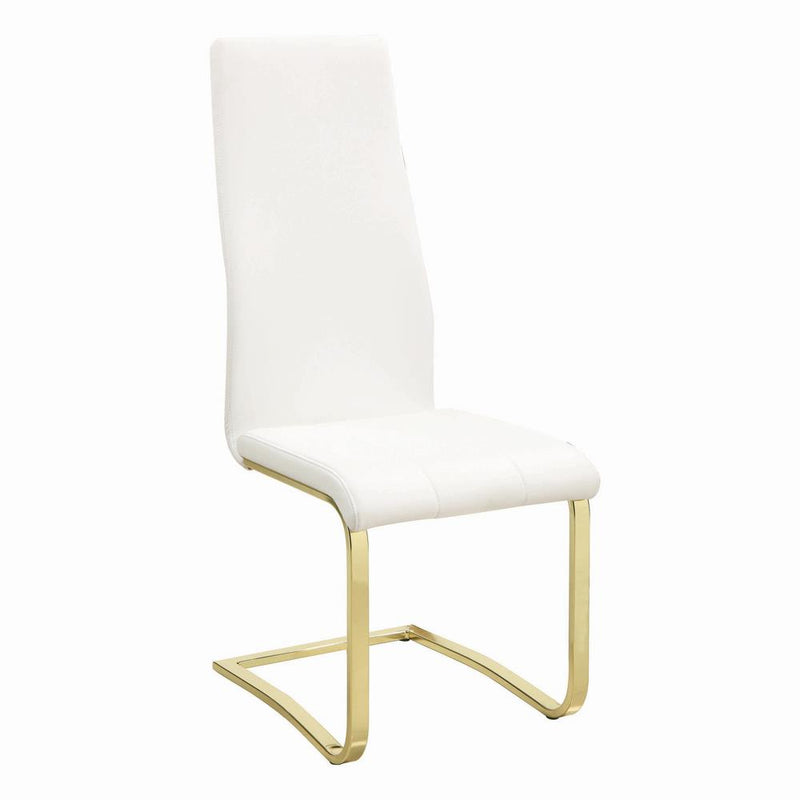 Chanel Side Chairs White and Rustic Brass (Set of 4)