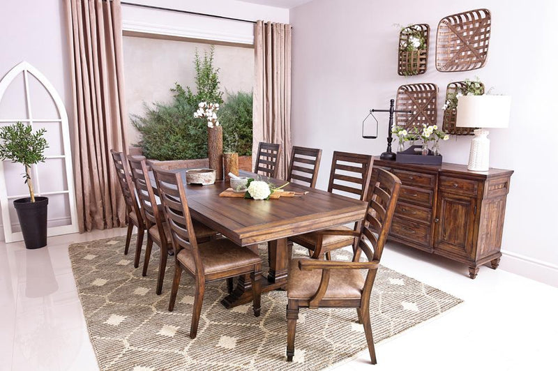 Delphine Rectangle Dining Table with Extension Leaf Vintage Dark Pine