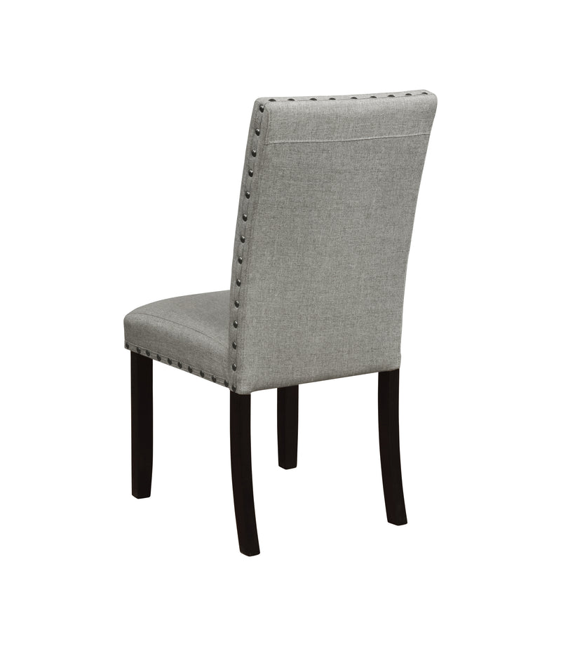 Solid Back Upholstered Side Chairs Grey and Antique Noir (Set of 2)