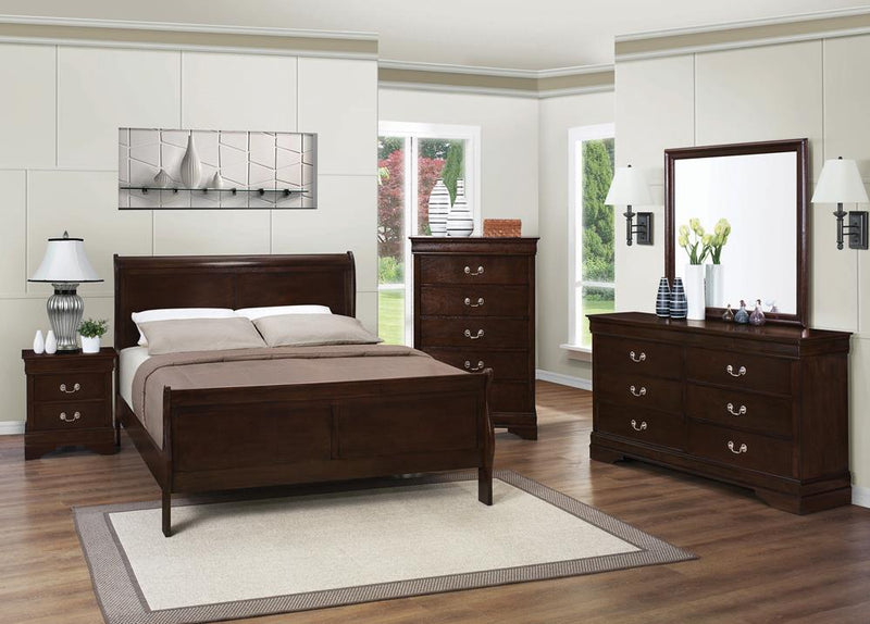 Louis Philippe Eastern King Sleigh Headboard Cappuccino