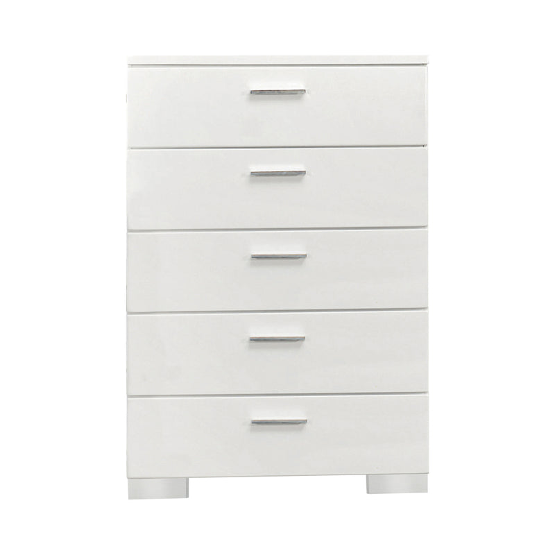 Felicity 5-drawer Chest Glossy White