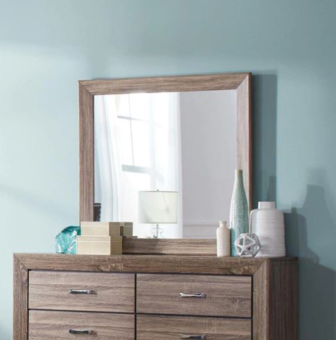 Kauffman Rectangular Mirror Washed Taupe