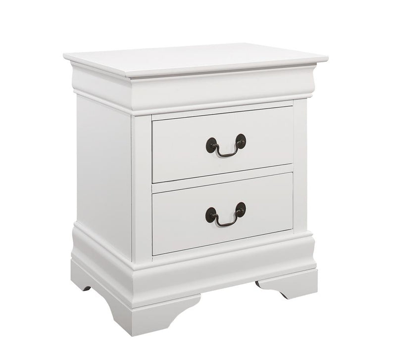 Louis Philippe 2-drawer Nightstand White