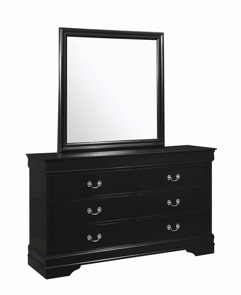 Louis Philippe 6-drawer Dresser Black