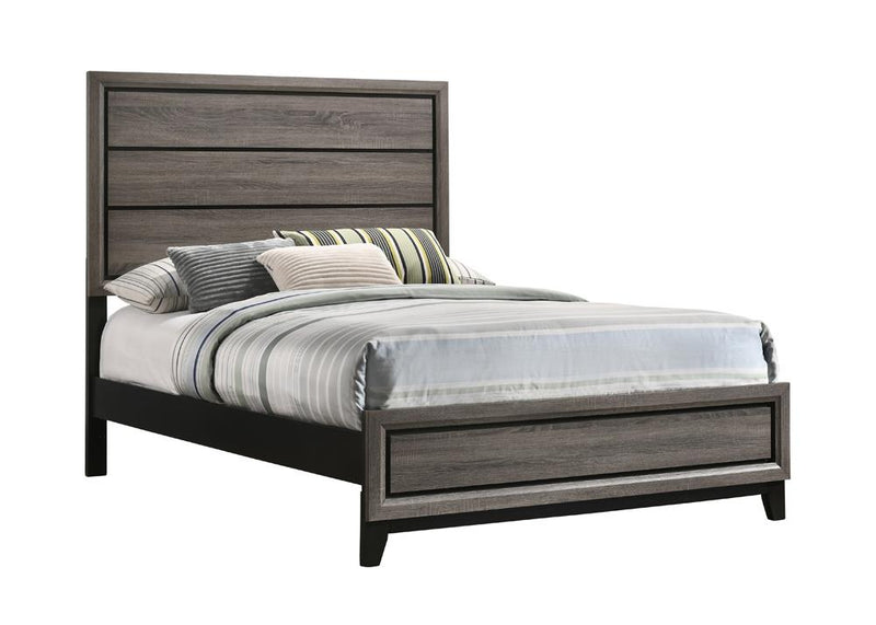 Full Panel Bed Grey Oak