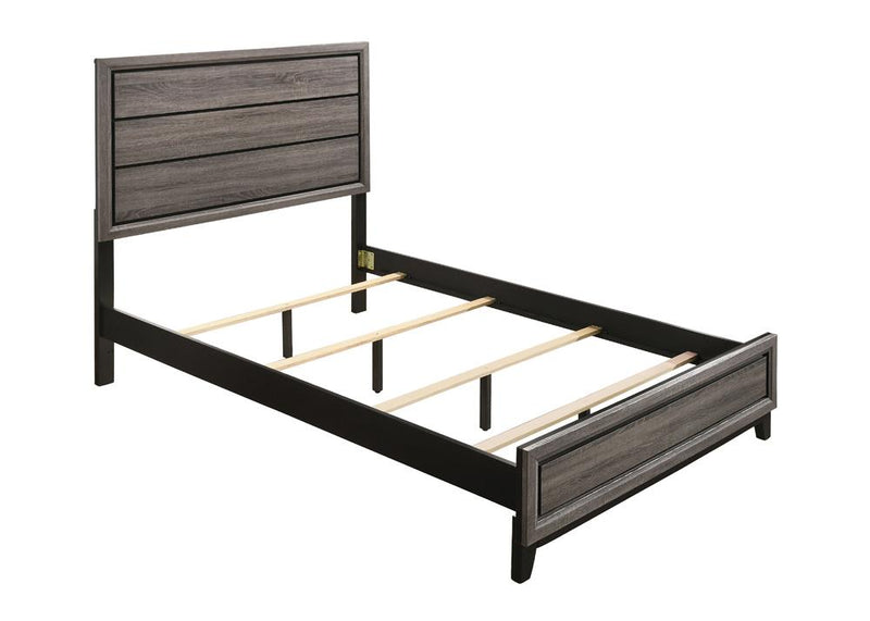 Full Panel Bed Grey Oak
