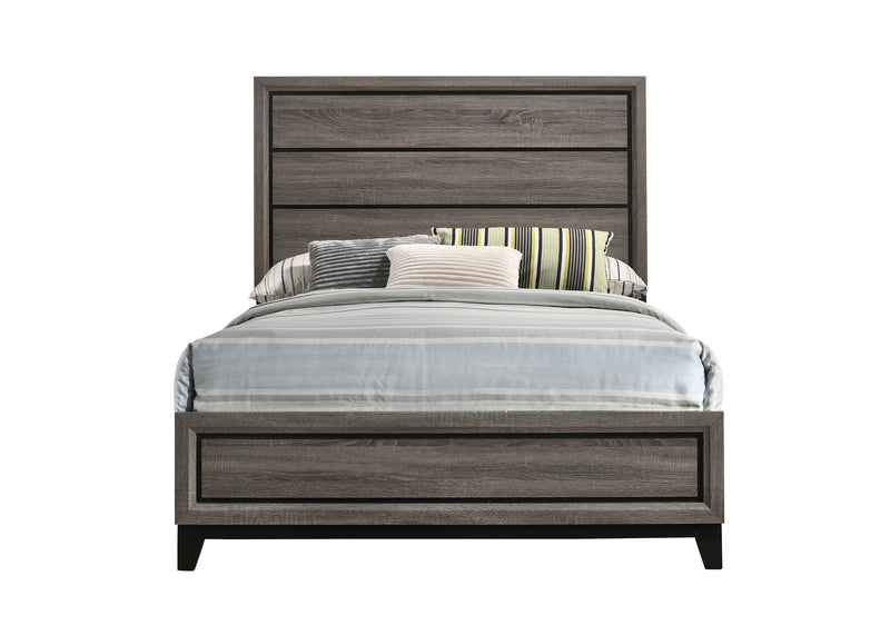 Full Panel Bed Grey Oak