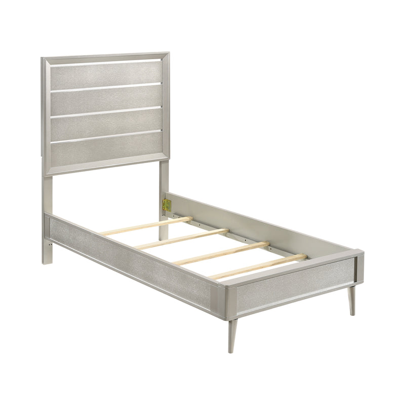 Ramon Twin Panel Bed Metallic Sterling