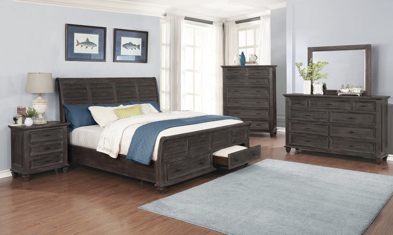 Atascadero Queen 2-drawer Storage Bed Weathered Carbon
