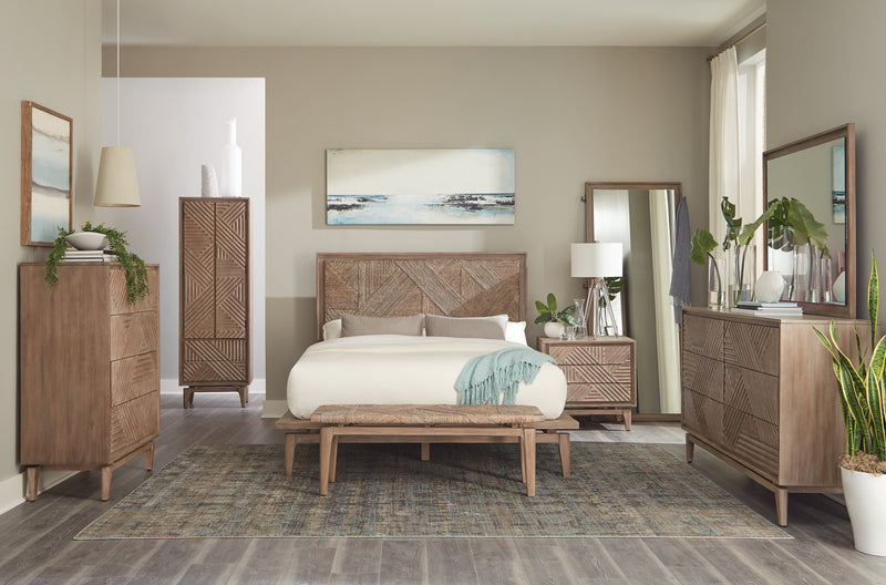 Vanowen California King Hand-woven Platform Bed Sandstone
