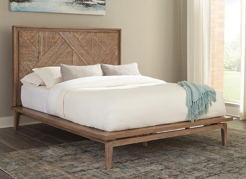 Vanowen California King Hand-woven Platform Bed Sandstone