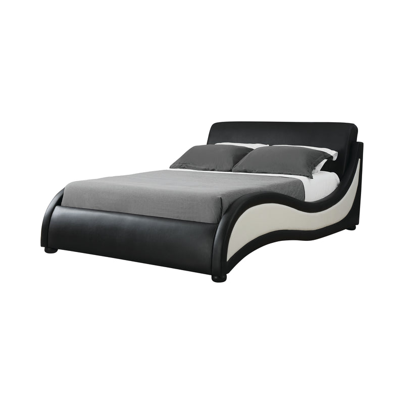Niguel Eastern King Upholstered Bed Black and White
