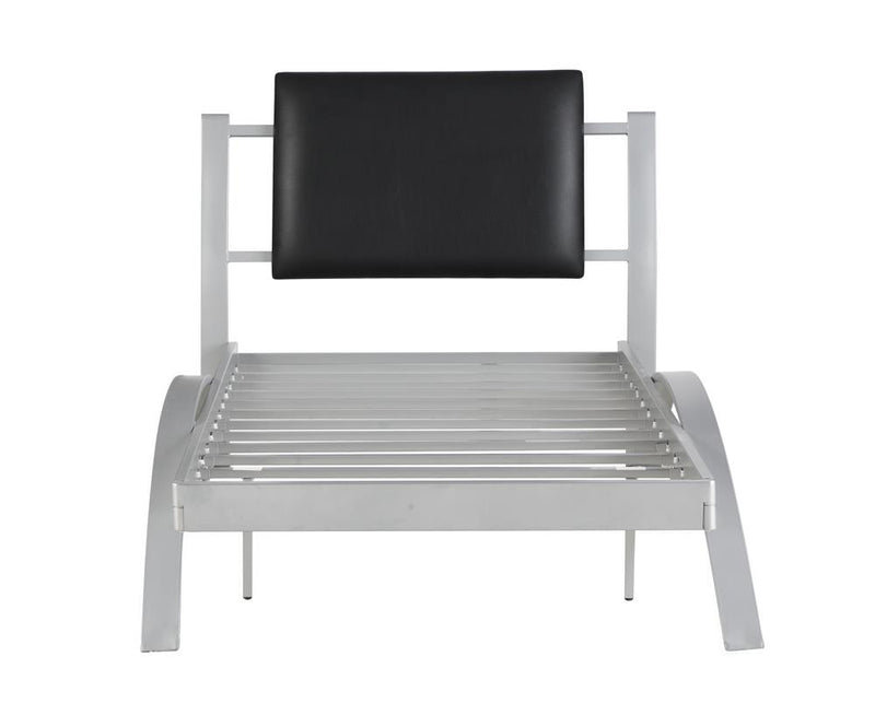 Leclair Twin Metal Bed Black and Silver