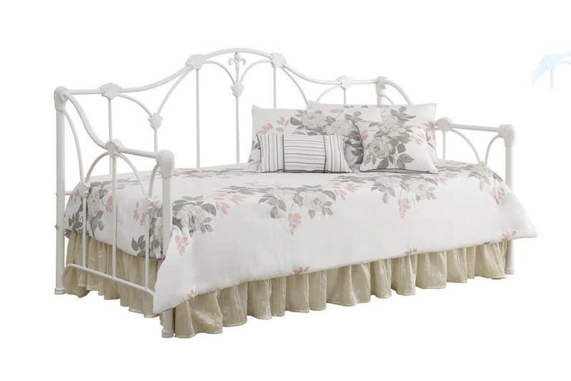 Twin Metal Daybed with Floral Frame White