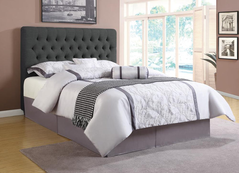 Chloe Tufted Upholstered Queen Bed Charcoal