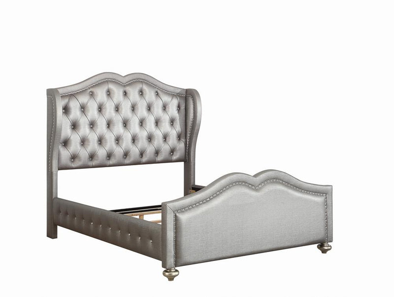 Belmont Tufted Upholstered Queen Bed Metallic