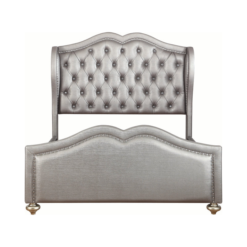 Belmont Tufted Upholstered Queen Bed Metallic