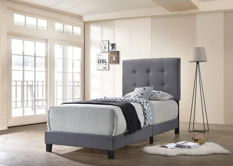 Mapes Tufted Upholstered Twin Bed Grey