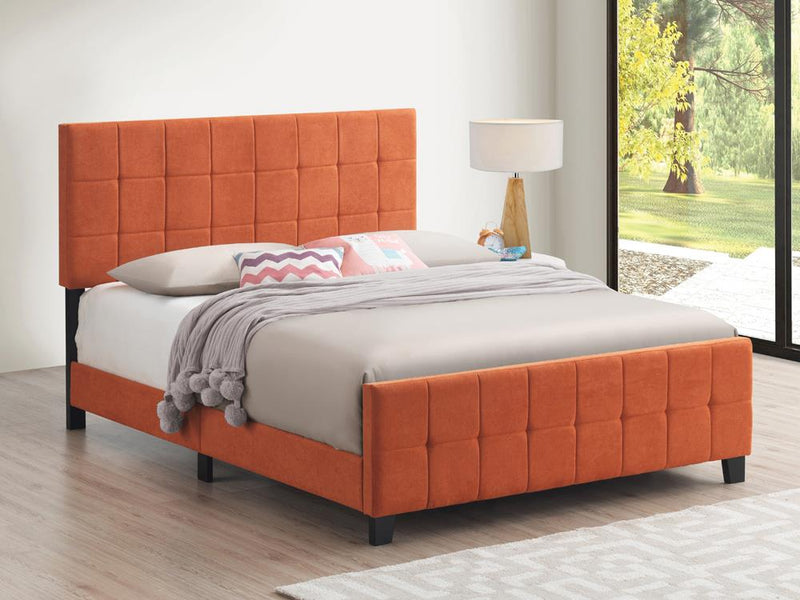 Fairfield Full Upholstered Panel Bed Orange