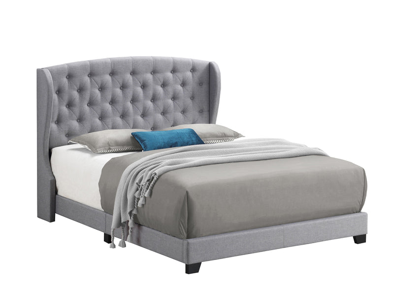 Krome Full Upholstered Bed with Demi-wing Headboard Smoke