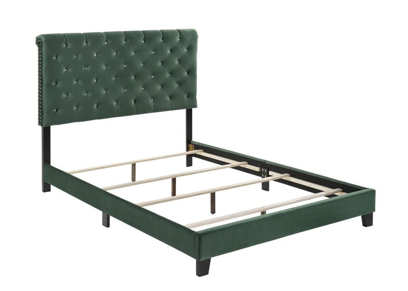Warner Full Upholstered Bed Green