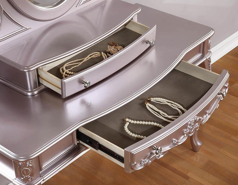 Caroline 1-drawer Vanity Desk Metallic Lilac
