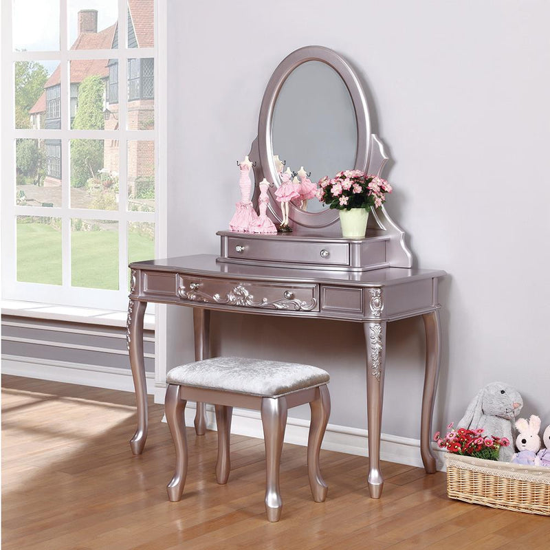 Caroline 1-drawer Vanity Desk Metallic Lilac