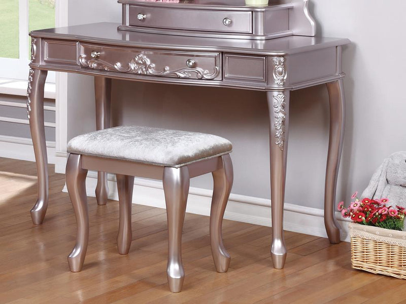 Caroline 1-drawer Vanity Desk Metallic Lilac