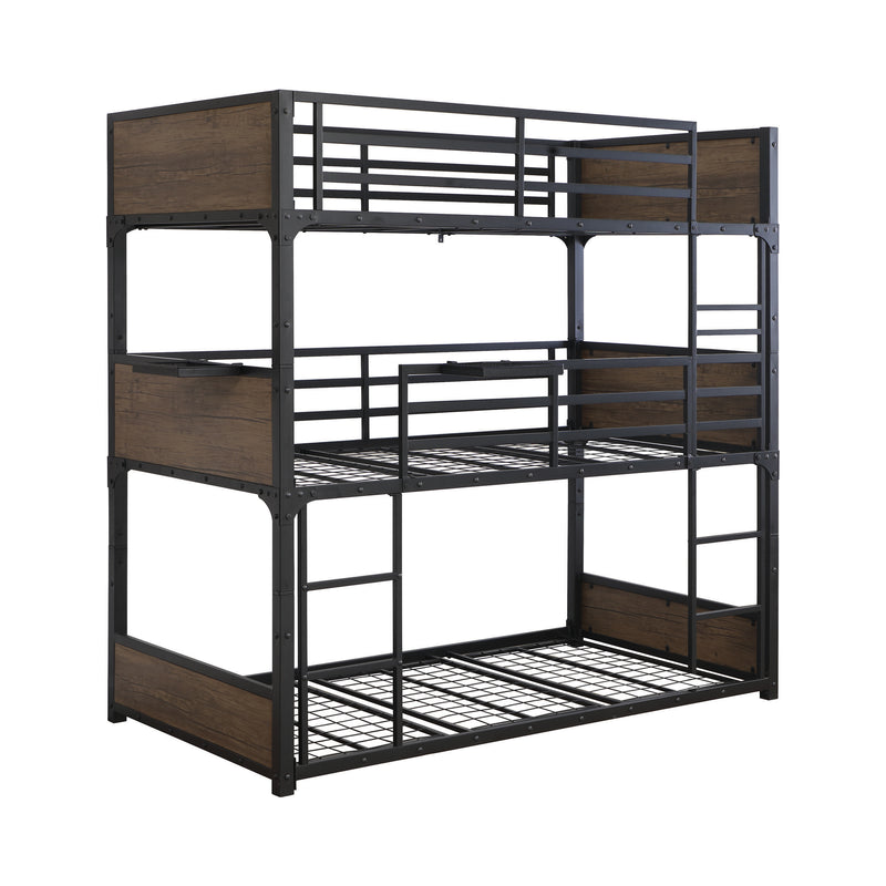 Nickerson Twin Triple Bunk Bed Matte Black