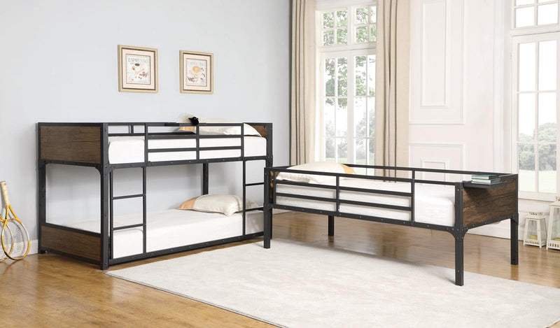 Nickerson Twin Triple Bunk Bed Matte Black