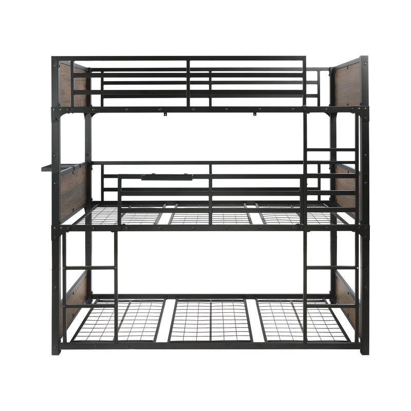 Nickerson Twin Triple Bunk Bed Matte Black